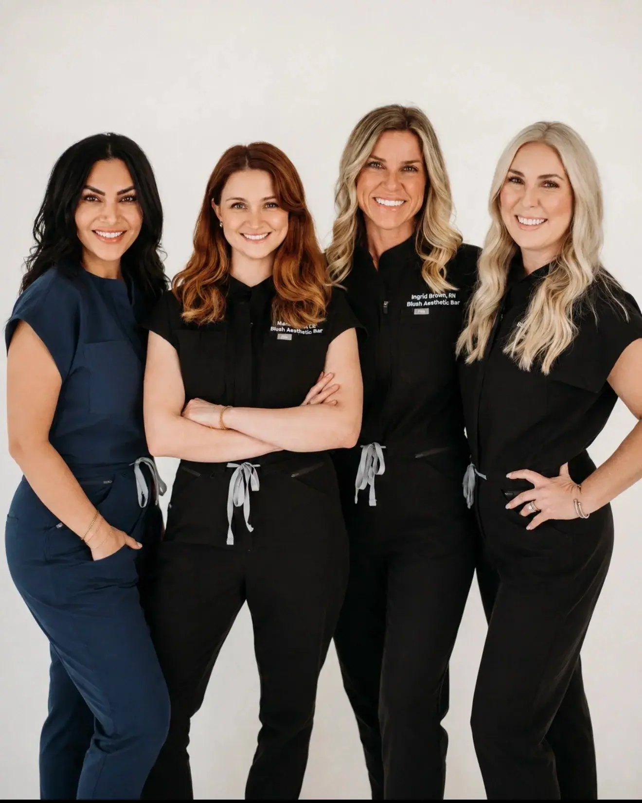 The Blush Aesthetic Bar team together in the studio