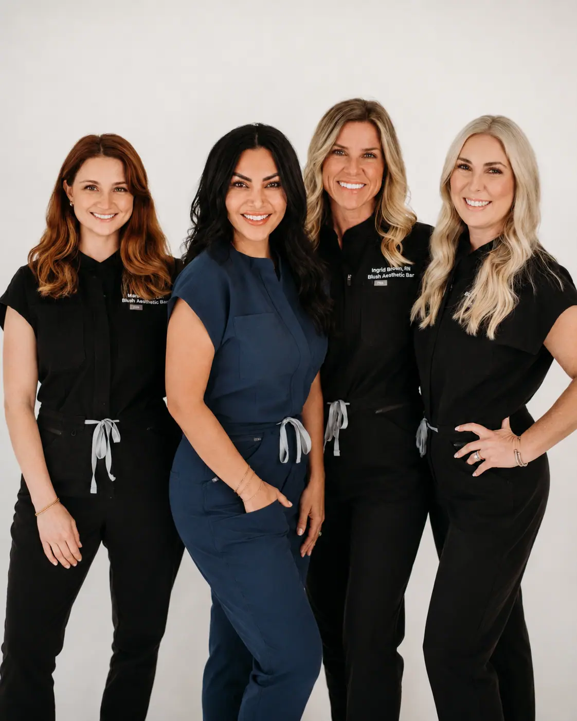 The Blush Aesthetic Bar team together in the studio